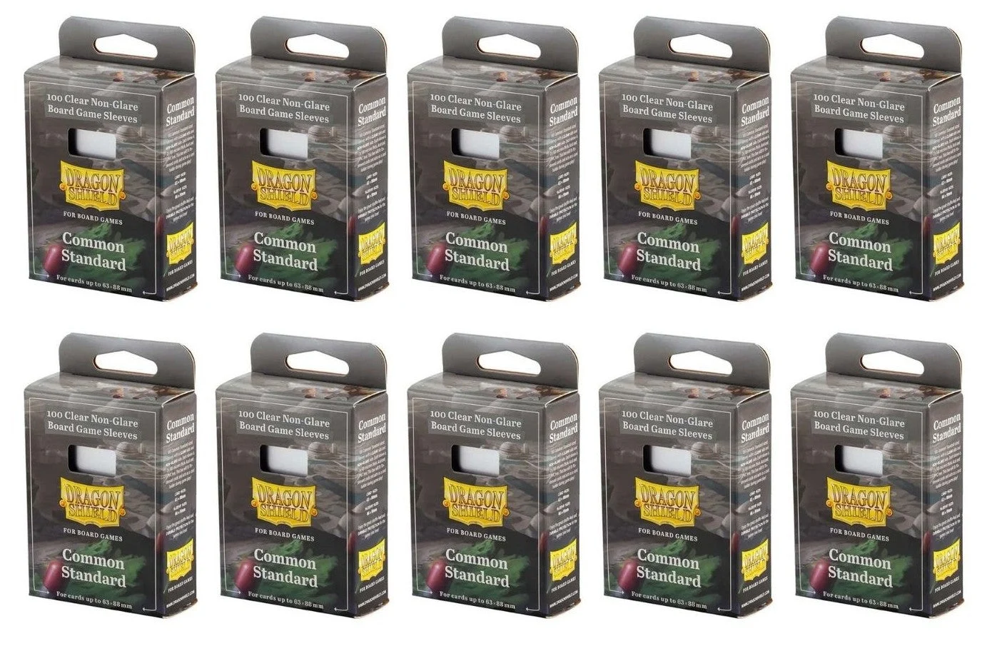 10 Packs Dragon Shield Board Game Sleeves 100 ct Common Standard Size Card Sleeves Display Case