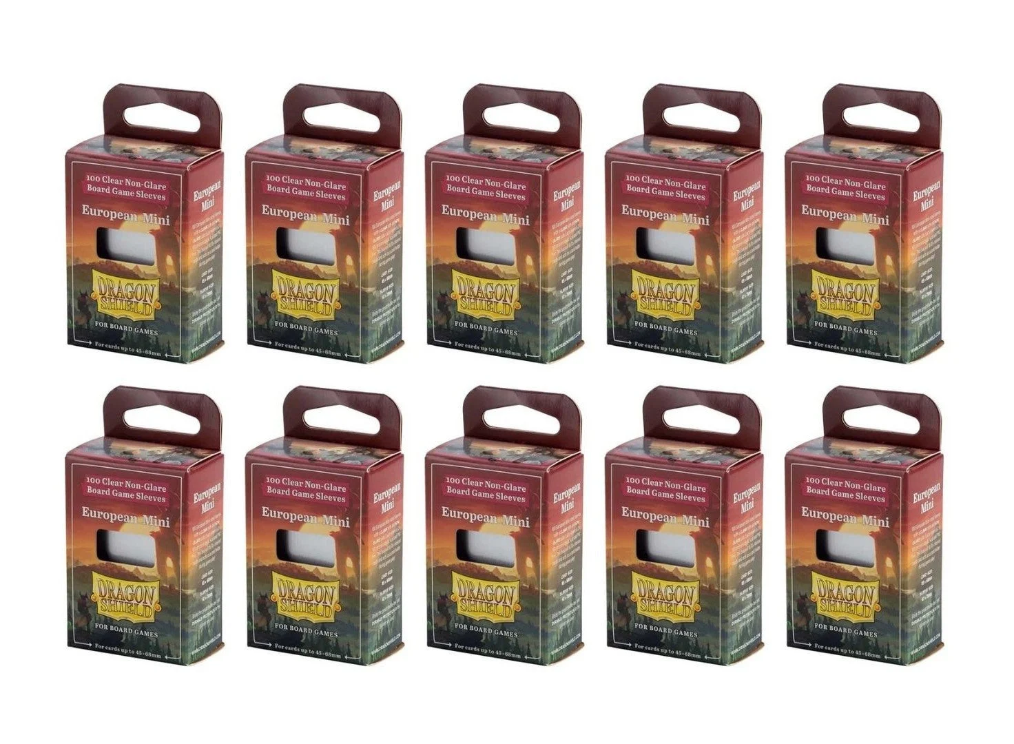10 Packs Dragon Shield Board Game Sleeves 100 ct Mini European Size Card Sleeves Display Case