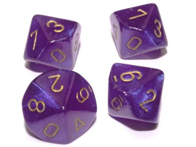 10-Sided Dice (d10) - Borealis Royal Purple - Set of 10