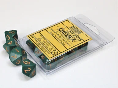 10-Sided Dice (d10) - Opaque Dusty Green - Set of 10