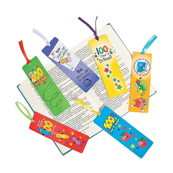 100Th Day Laminated Bookmarks - 48 Pieces - Educational and Learning Activities for Kids