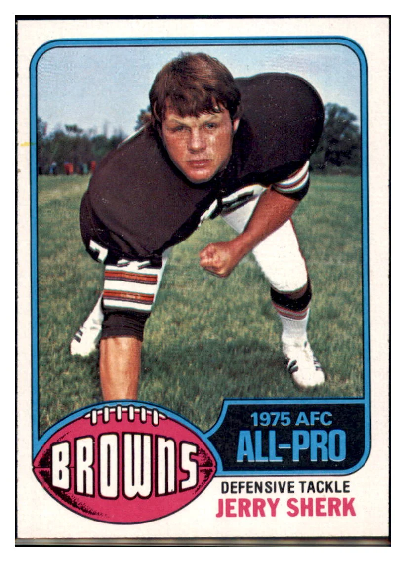 1976 Topps Jerry Sherk Cleveland Browns All-Pro Football Card VFBMC