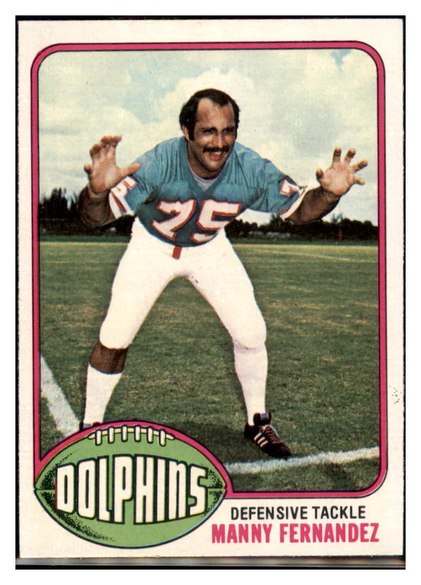 1976 Topps Manny Fernandez Miami Dolphins Football Card VFBMC