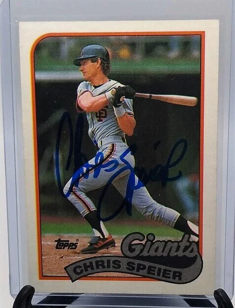 1989 Topps Chris Speier Autographed San Francisco Giants Baseball Card
