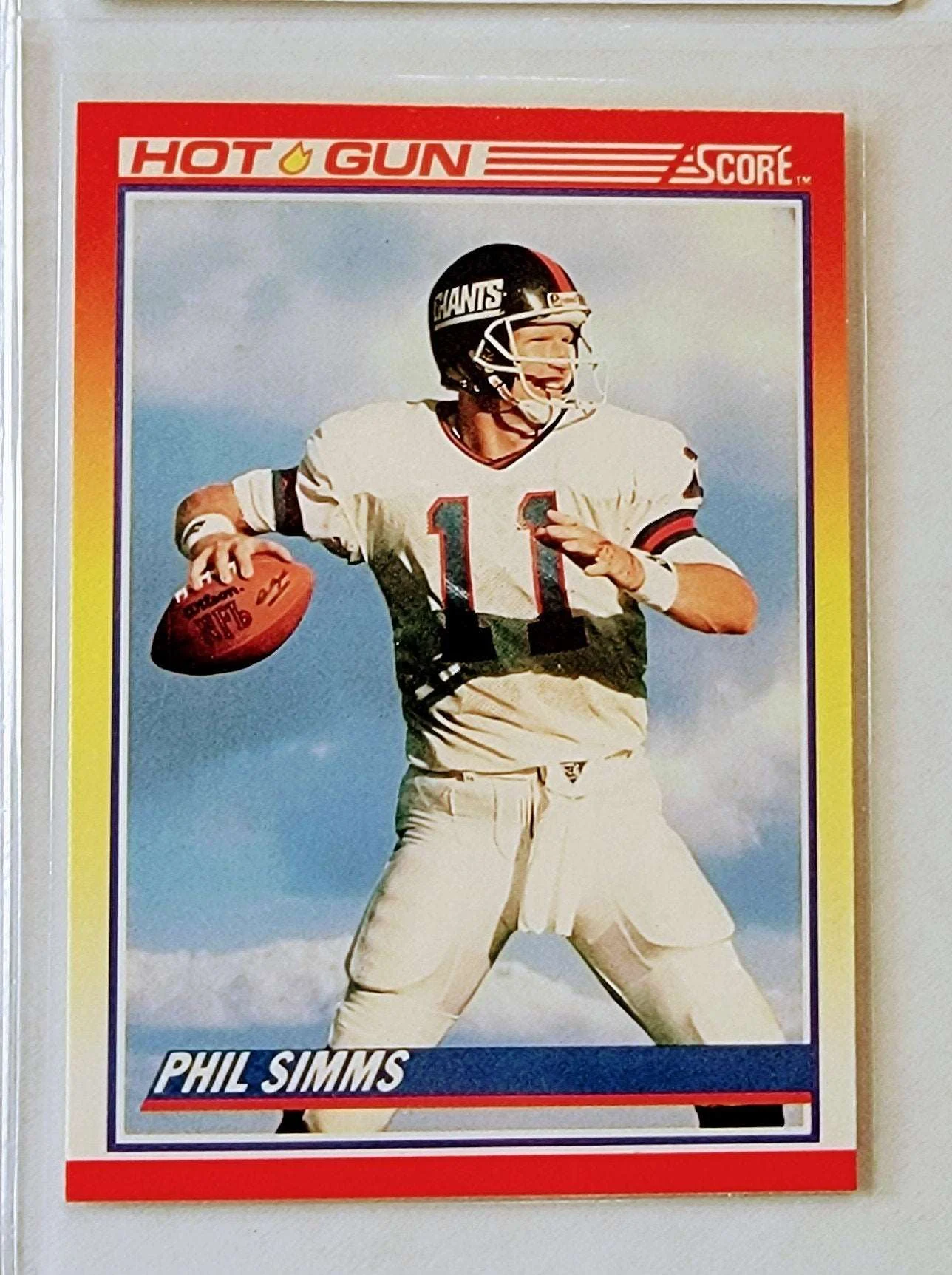 1990 Score Phil Simms Hot Guns Insert Football Card