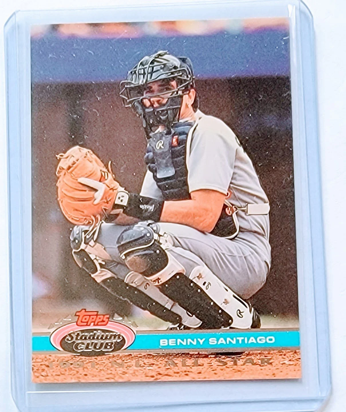 1992 Topps Stadium Club Dome Benny Santiago 1991 All Star MLB Baseball Trading Card TPTV