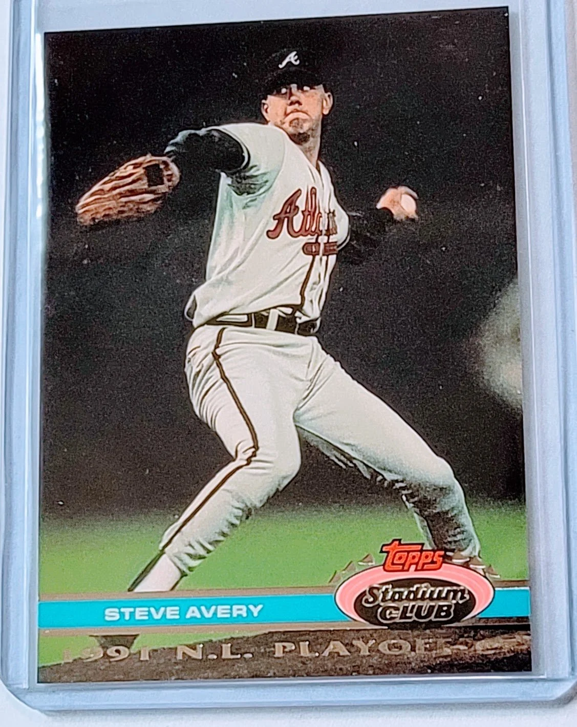 1992 Topps Stadium Club Dome Steve Avery 1991 Playoffs MLB Baseball Trading Card TPTV