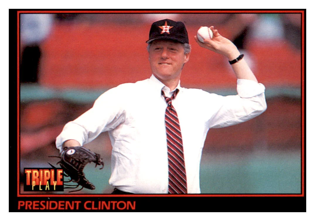 1993 Triple Play Bill Clinton Baseball Card GMMGD