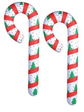 2 JUMBO Inflatable CANDY CANES/44in Vinyl CHRISTMAS Decor/DECORATIONS/FESTIVE Inflates