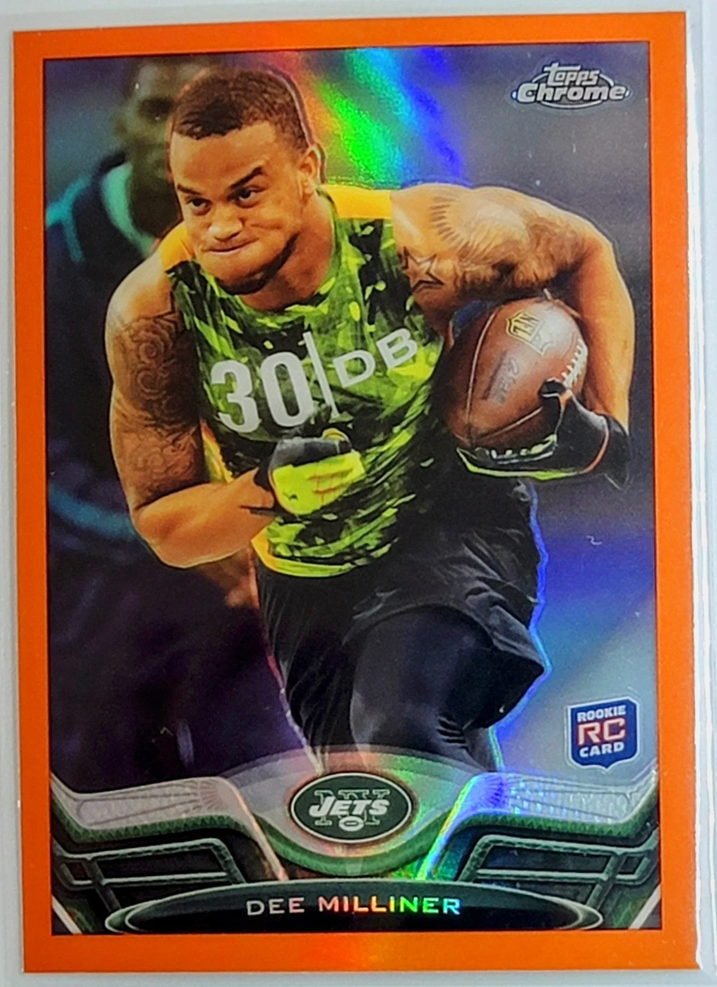 2013 Topps Chrome Dee Milliner Orange Rookie Refractor New York Jets Football CardTH1C4