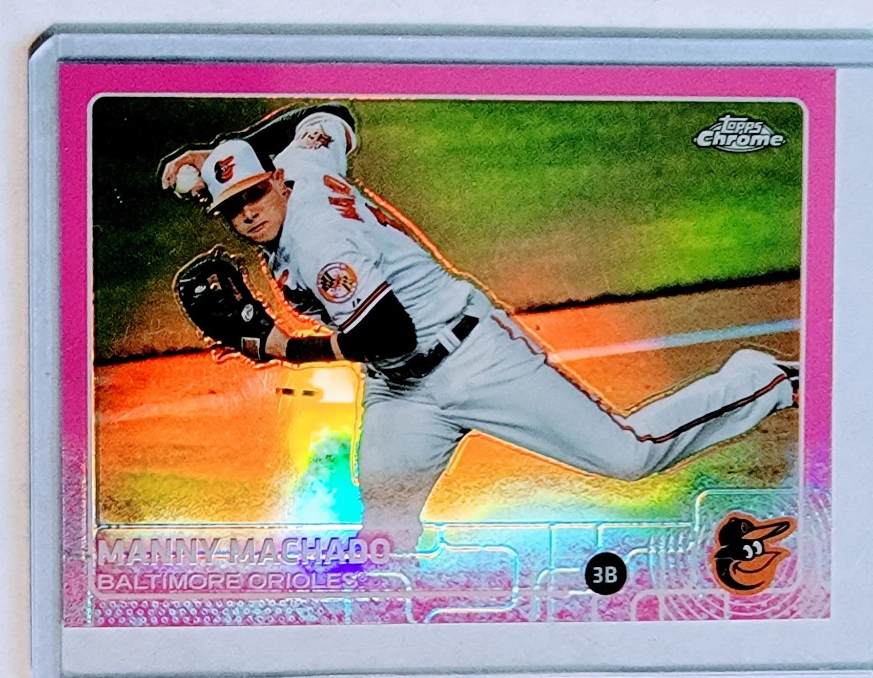 2013 Topps Chrome Manny Machado Pink Refractor Baseball Card TPTV