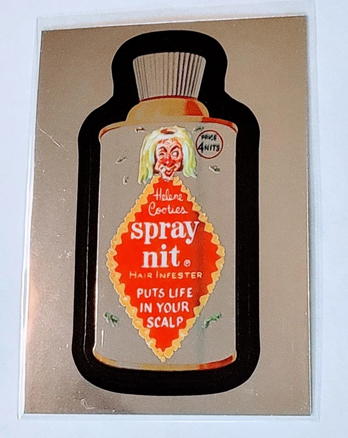 2014 Topps Chrome Wacky Packages Spray Nit Sticker Trading Card MCSC1