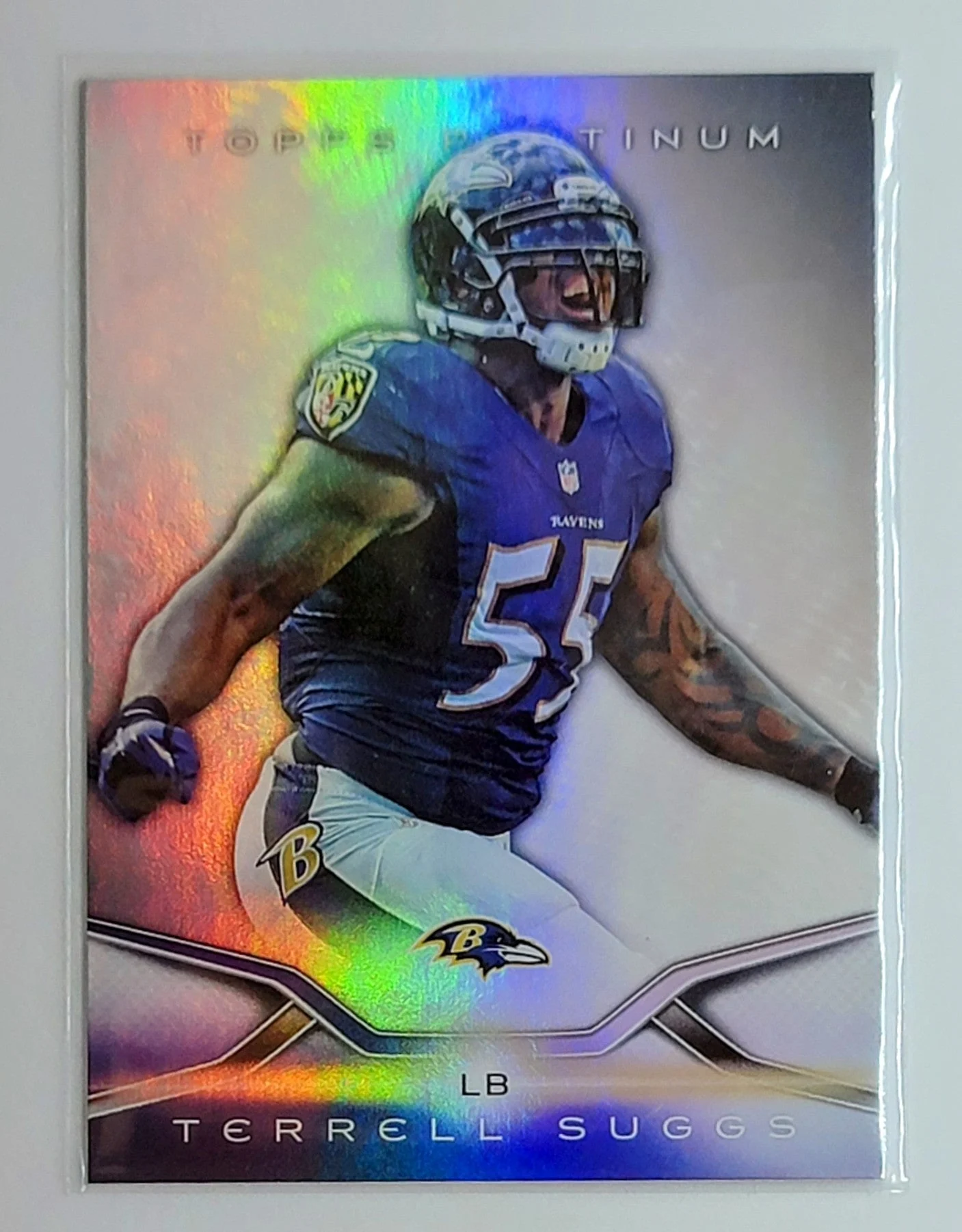 2014 Topps Platinum Terrell Suggs Baltimore Ravens Football Card TH1CB