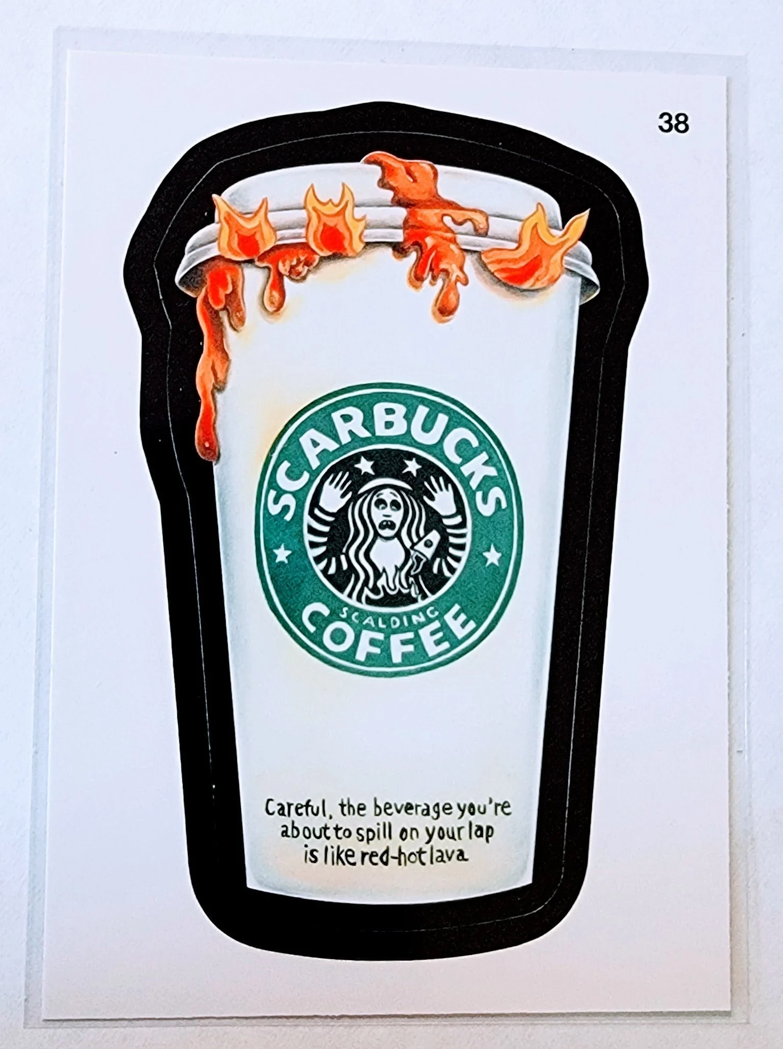 2014 Topps Wacky Packages Series 1 Scarbucks Coffee #38 Sticker Trading Card MCSC1