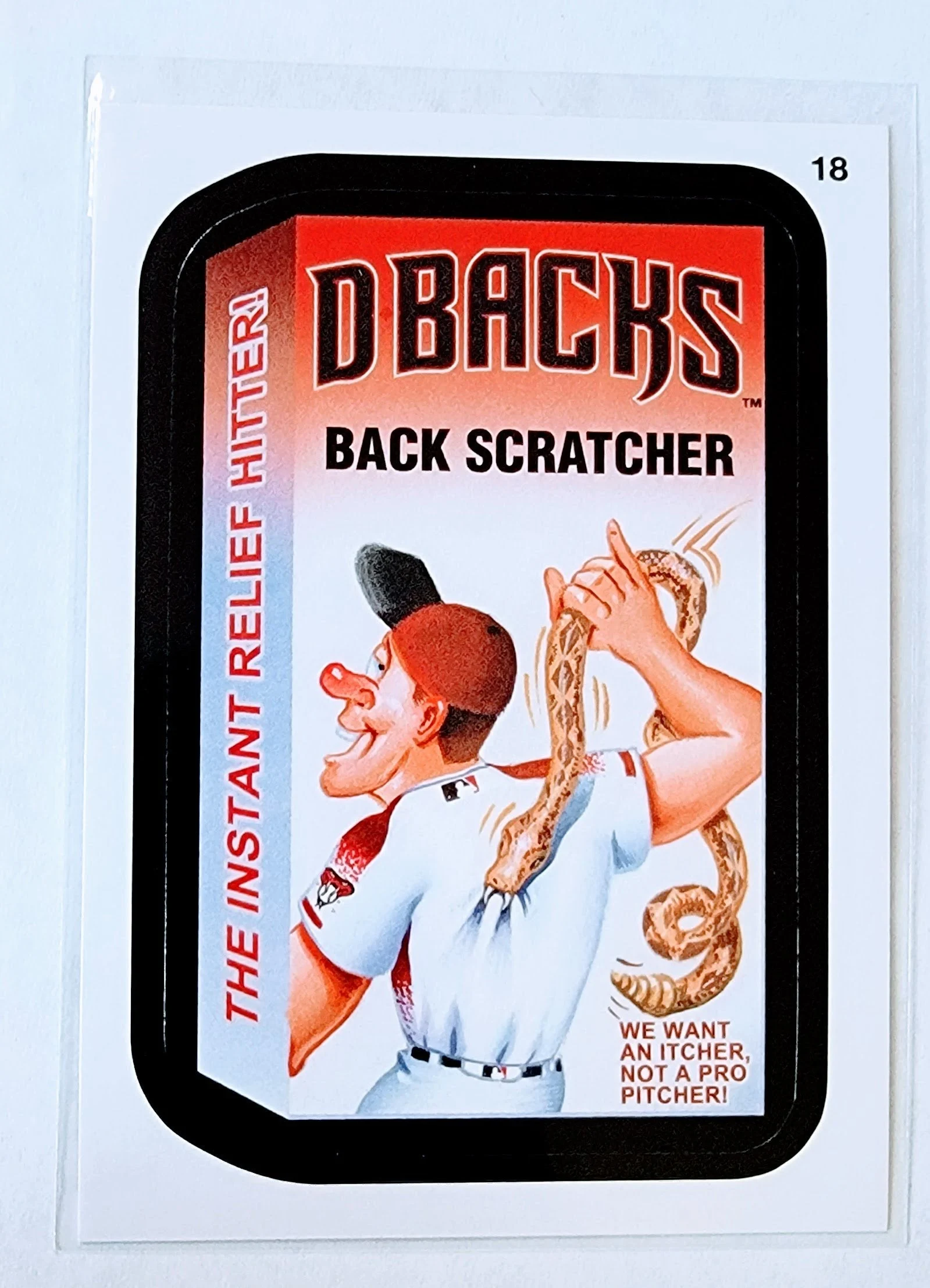 2016 Topps MLB Baseball Wacky Packages Arizona Diamondbacks D'backs Back Scratcher Sticker Trading Card MCSC1