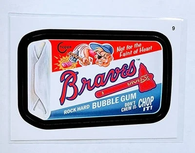 2016 Topps MLB Baseball Wacky Packages Braves Rock Hard Bubble Gum Sticker Trading Card MCSC1