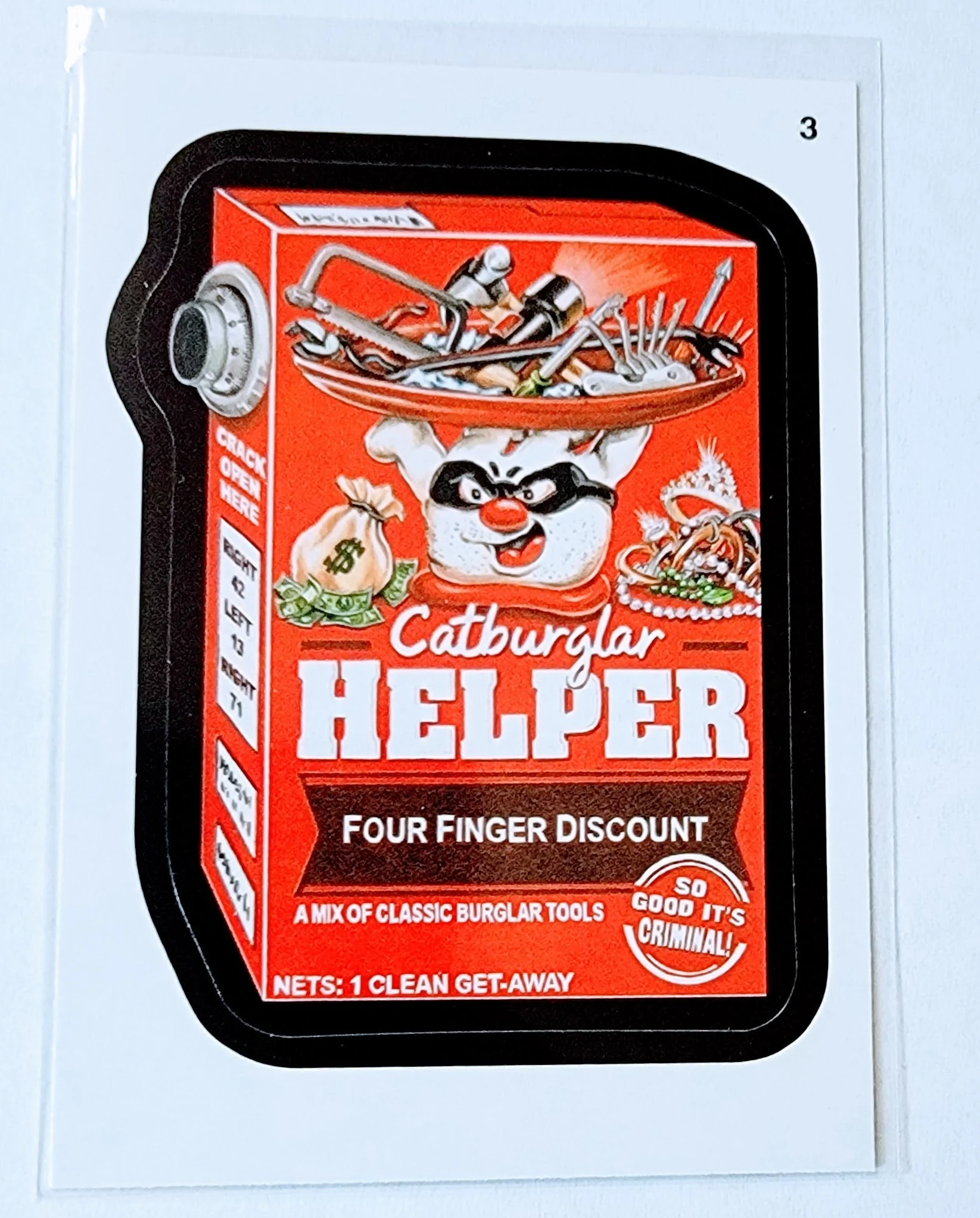 2016 Topps MLB Baseball Wacky Packages Catburglar Helper Sticker Trading Card MCSC1