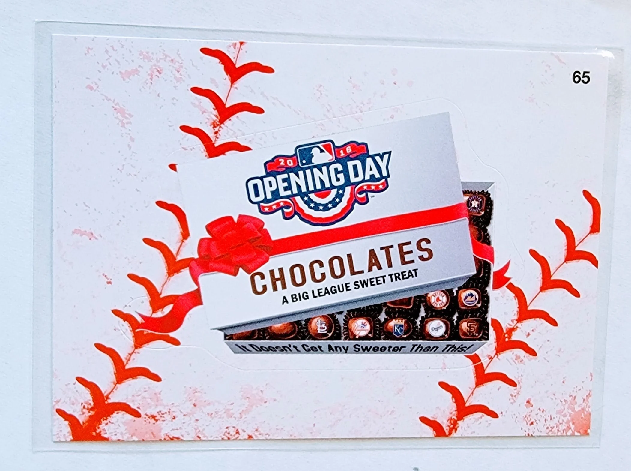 2016 Topps MLB Baseball Wacky Packages Opening Day Chocolates Lace Parallel Sticker Trading Card MCSC1