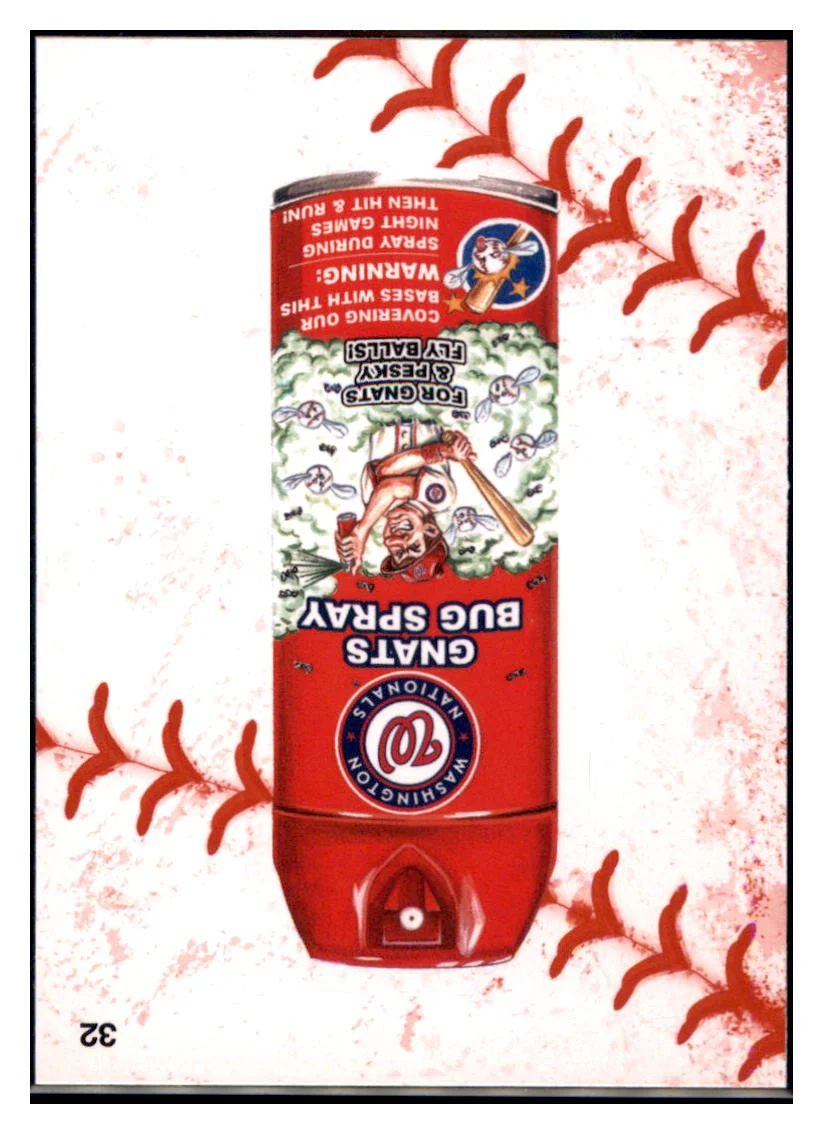 2016 Topps MLB Wacky Packages Nationals Gnats Bug Spray Washington Nationals Football Card VFBMB