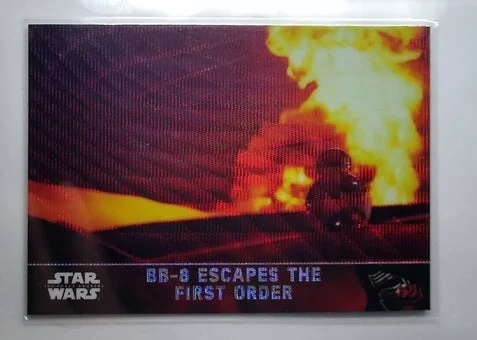 2016 Topps Star Wars Chrome The Force Awakens BB-8 Escapes the First Order Refractor Trading Card