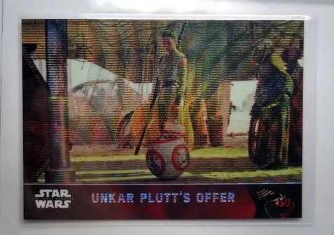 2016 Topps Star Wars Chrome The Force Awakens Unkar Plutt's Offer Refractor Trading Card