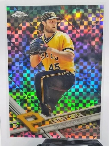2017 Topps Chrome Gerrit Cole Xfractor Pittsburgh Pirates Refractor Baseball Card TPTV