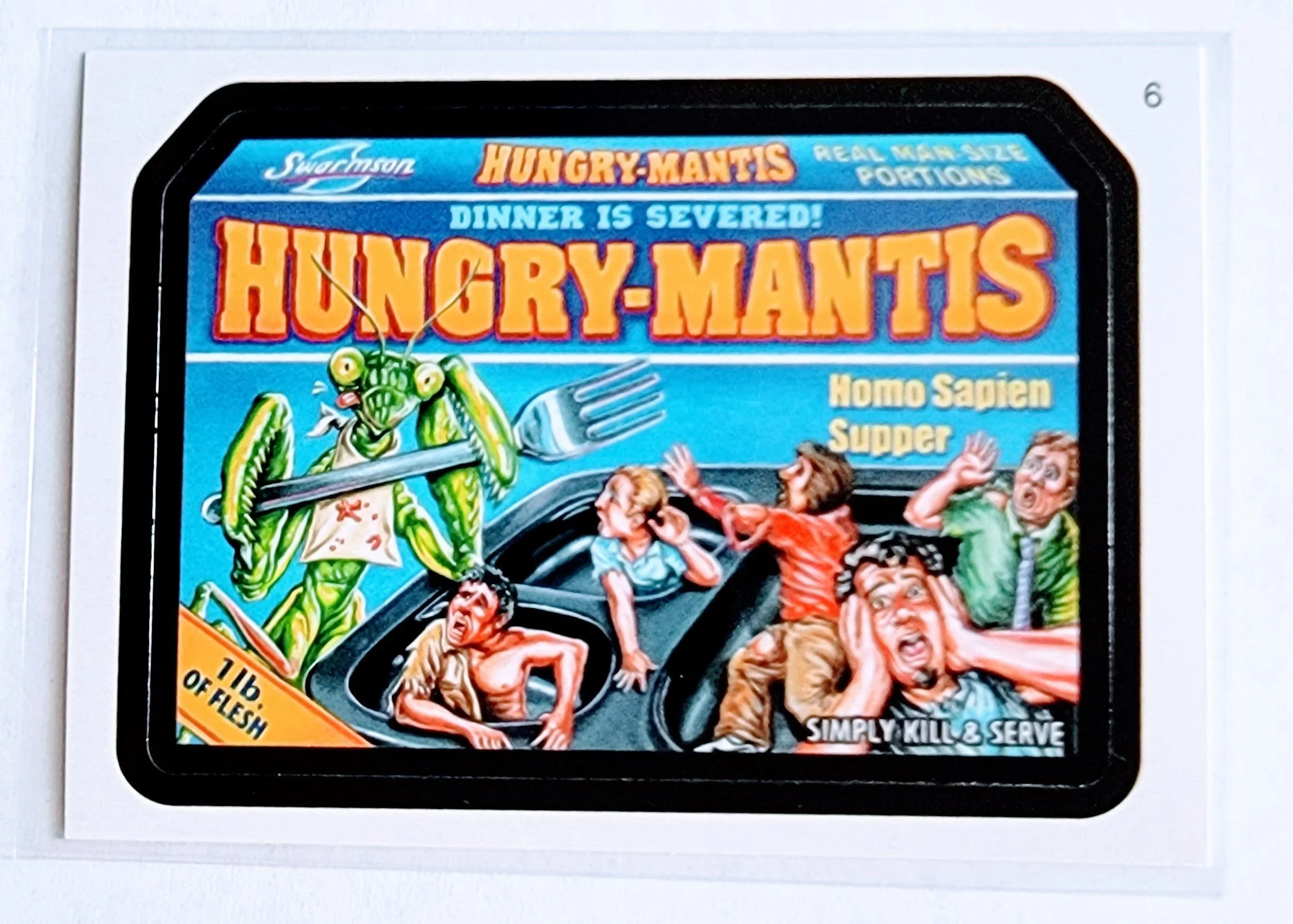 2017 Wacky Packages Hungry-Mantis Sticker Trading Card MCSC1