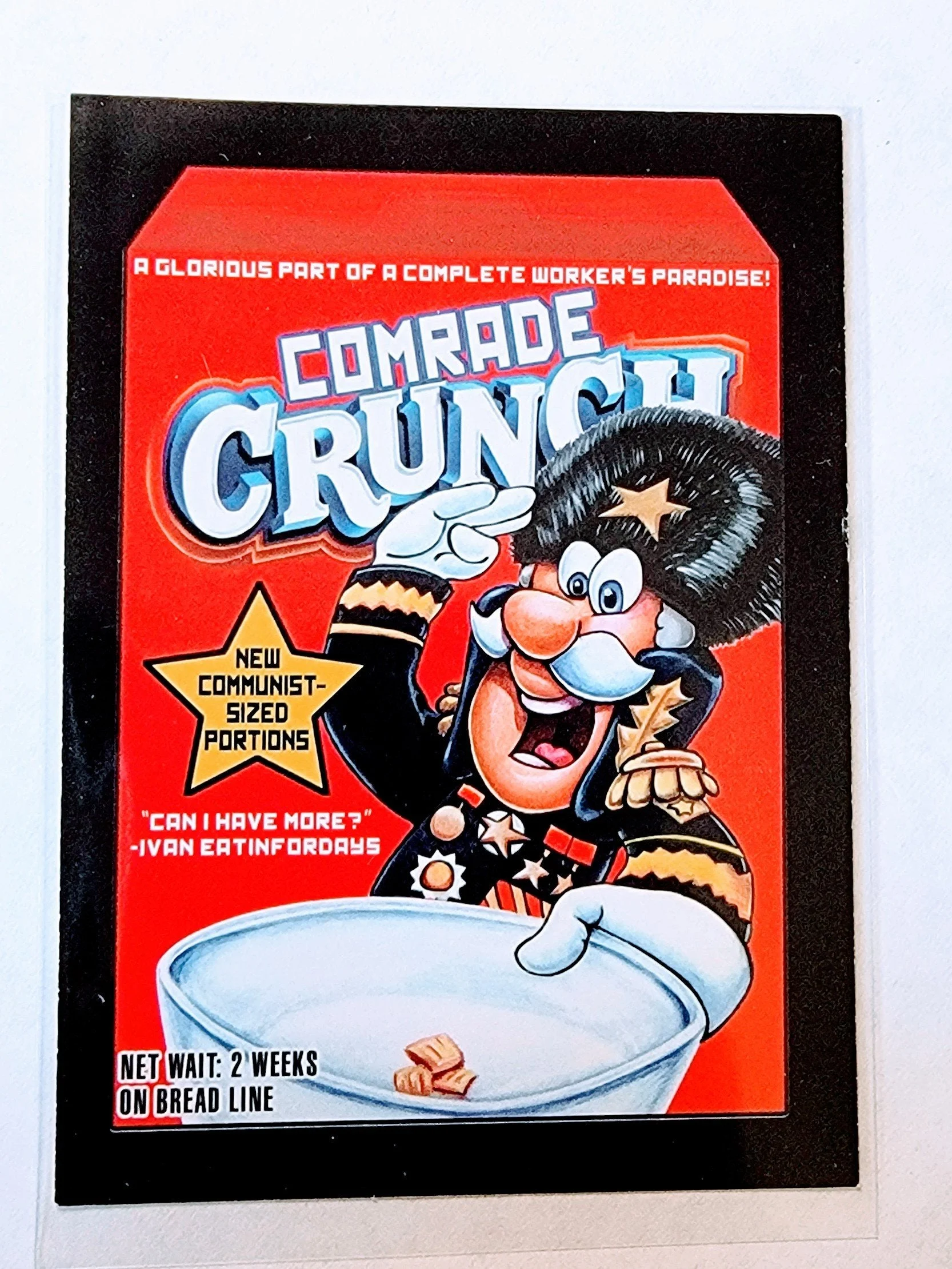 2018 Wacky Packages Crazy Cereal Comrade Crunch #1 Sticker Trading Card MCSC1