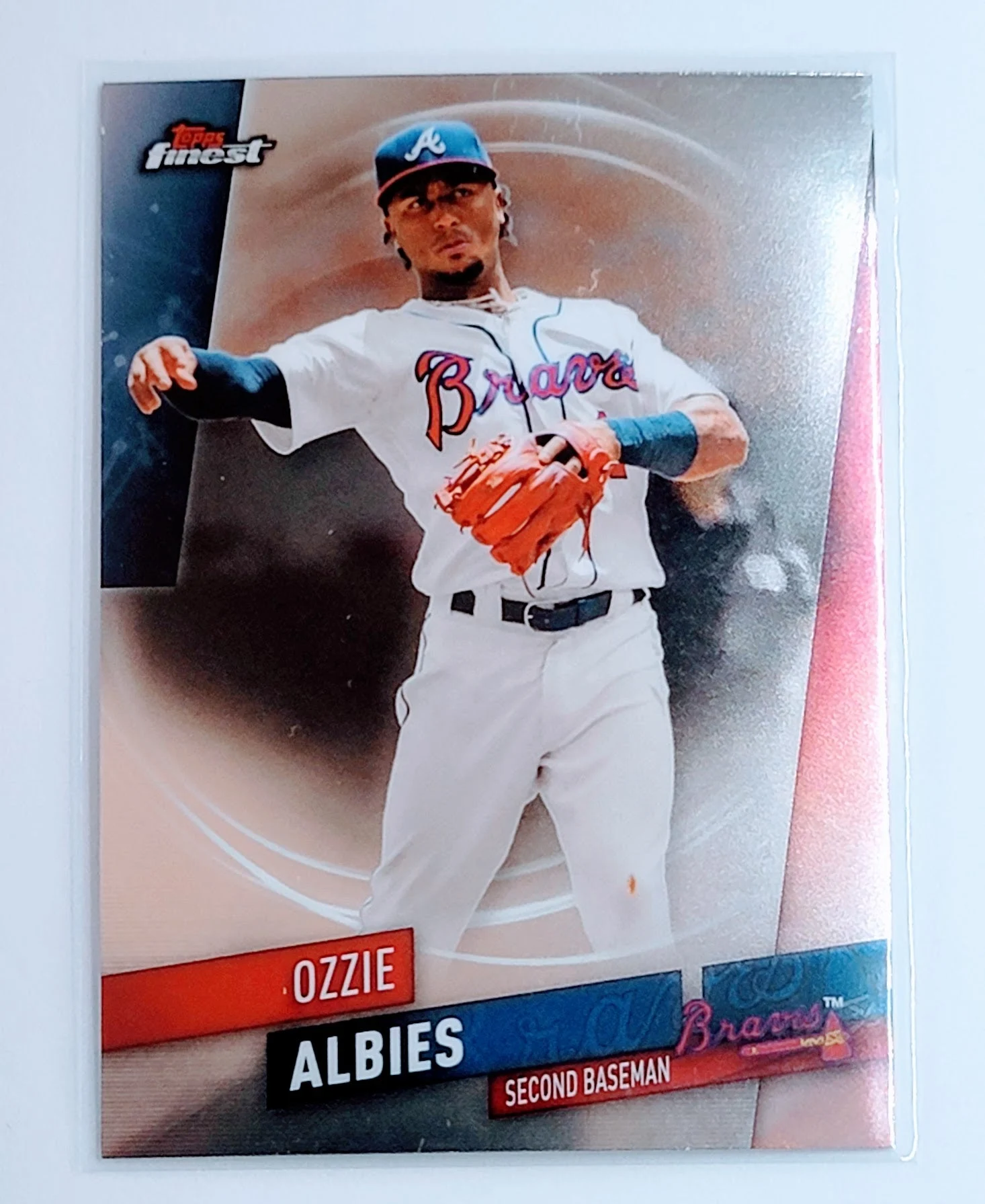 2019 Topps Finest Ozzie Albies Atlanta Braves Baseball Card TH1CB
