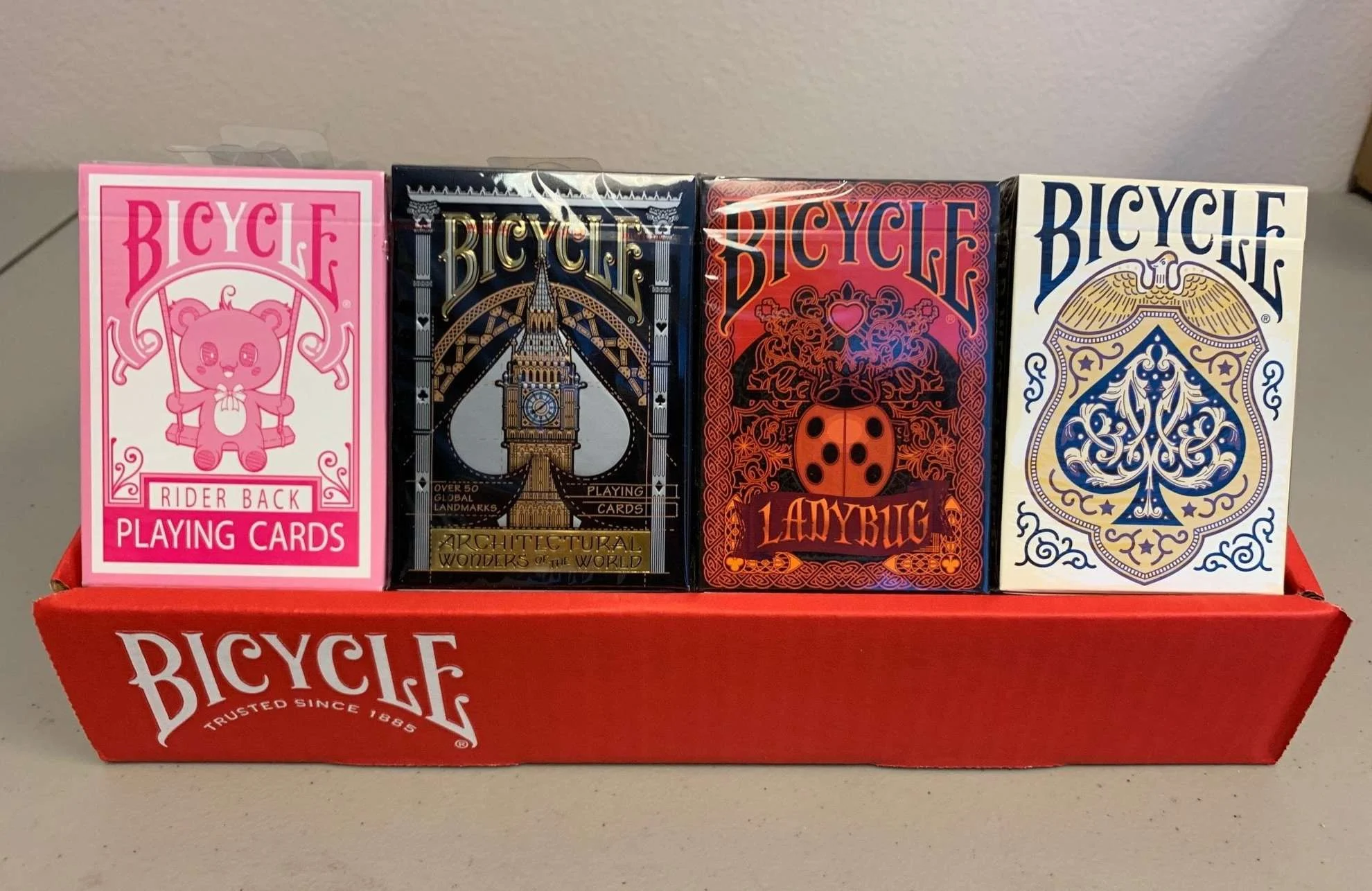 24 Mystery Bicycle Decks With Display