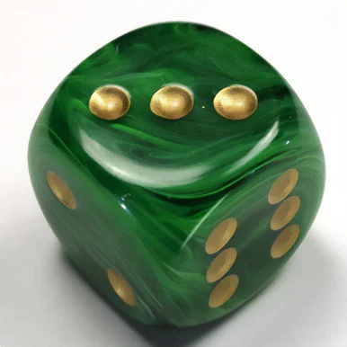 30mm 6-sided Vortex Dice - Green