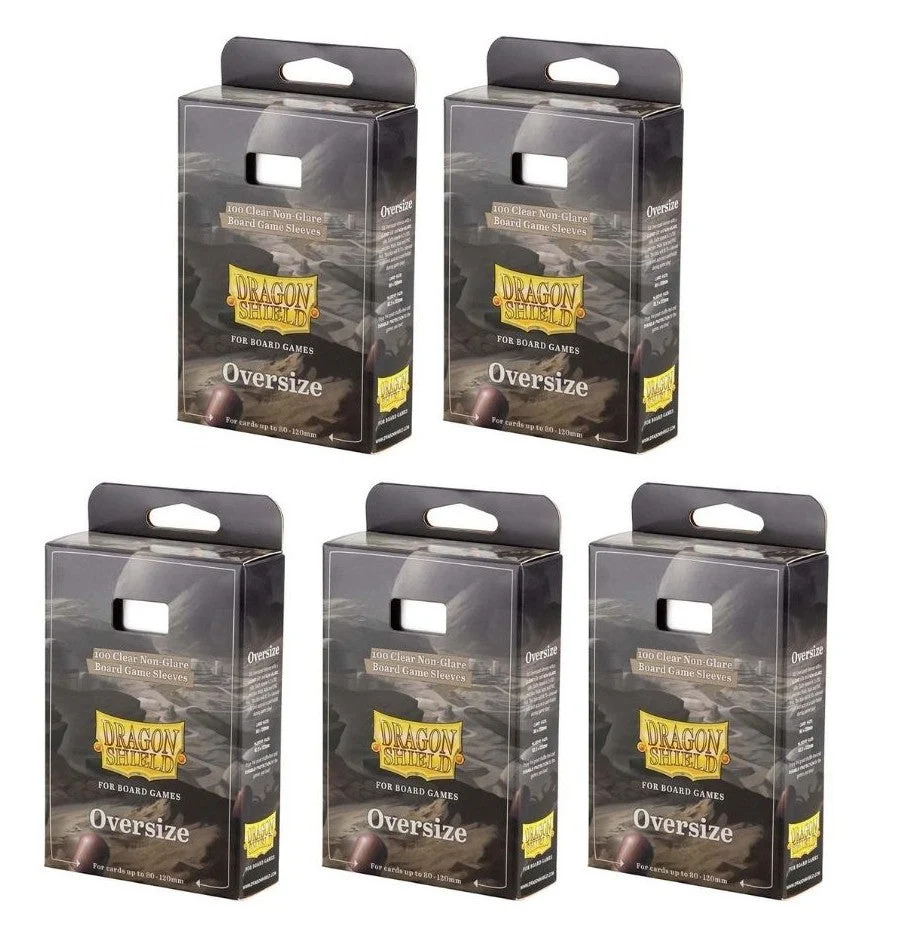 5 Packs Dragon Shield Board Game Sleeves 100 ct Oversize Size Card Sleeves Value Bundle!