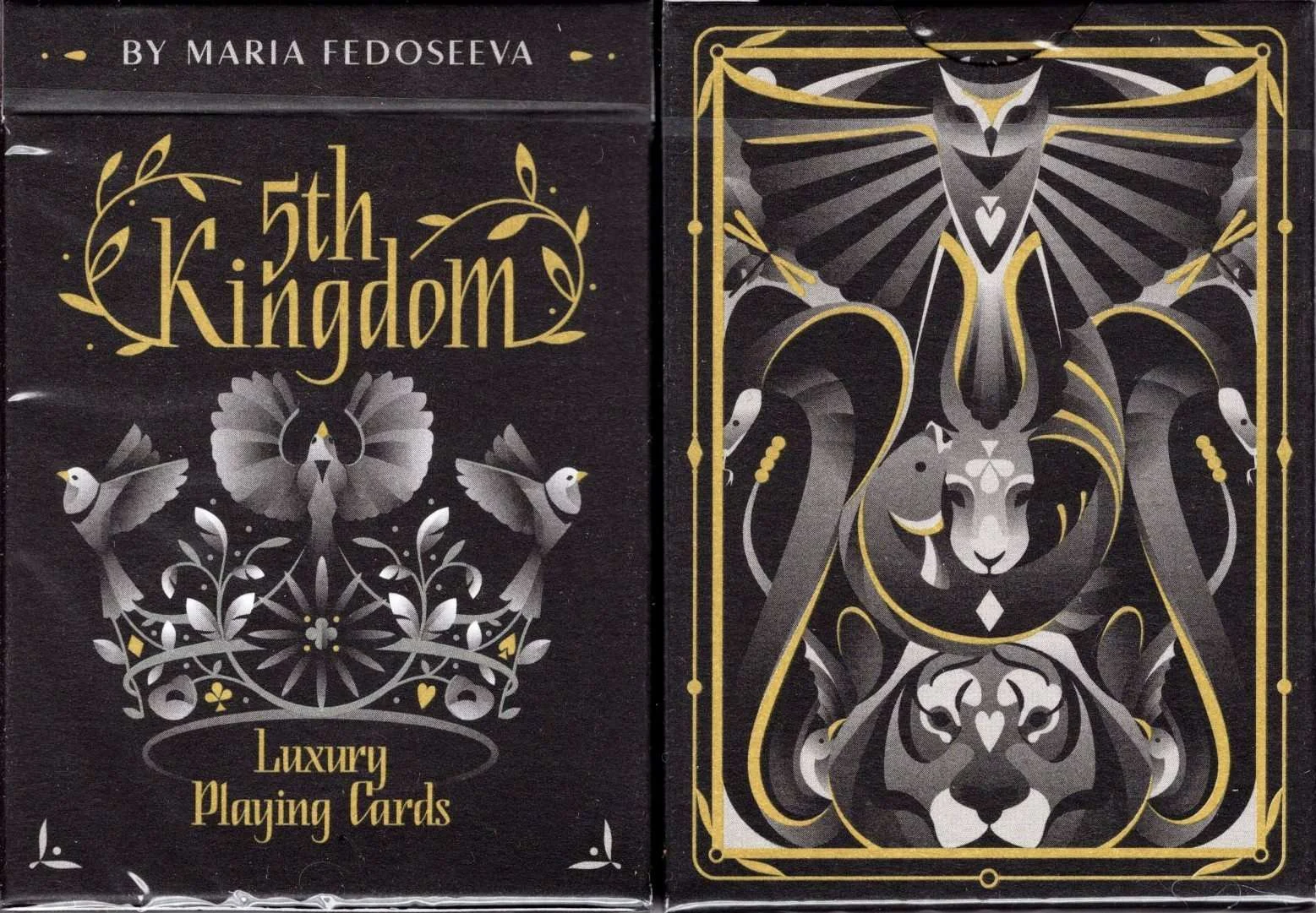 5th Kingdom Black Gold Gilded Playing Cards USPCC