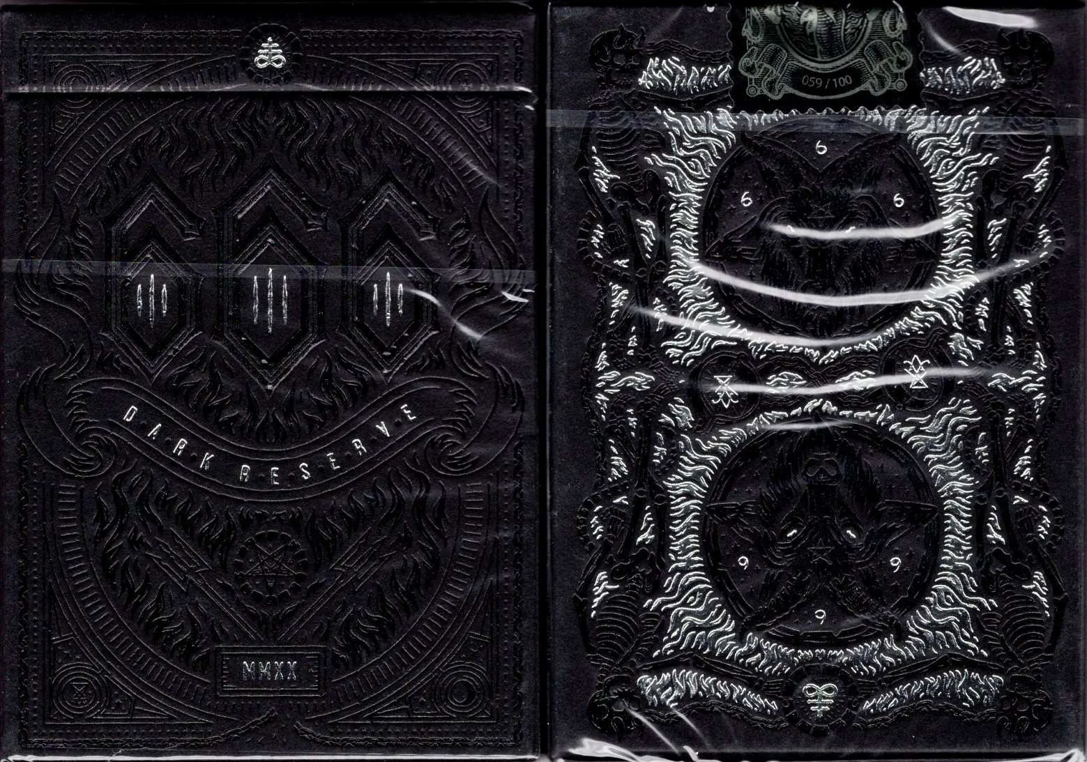 666 Silver Dark Reserve Gilded Playing Cards Cartamundi