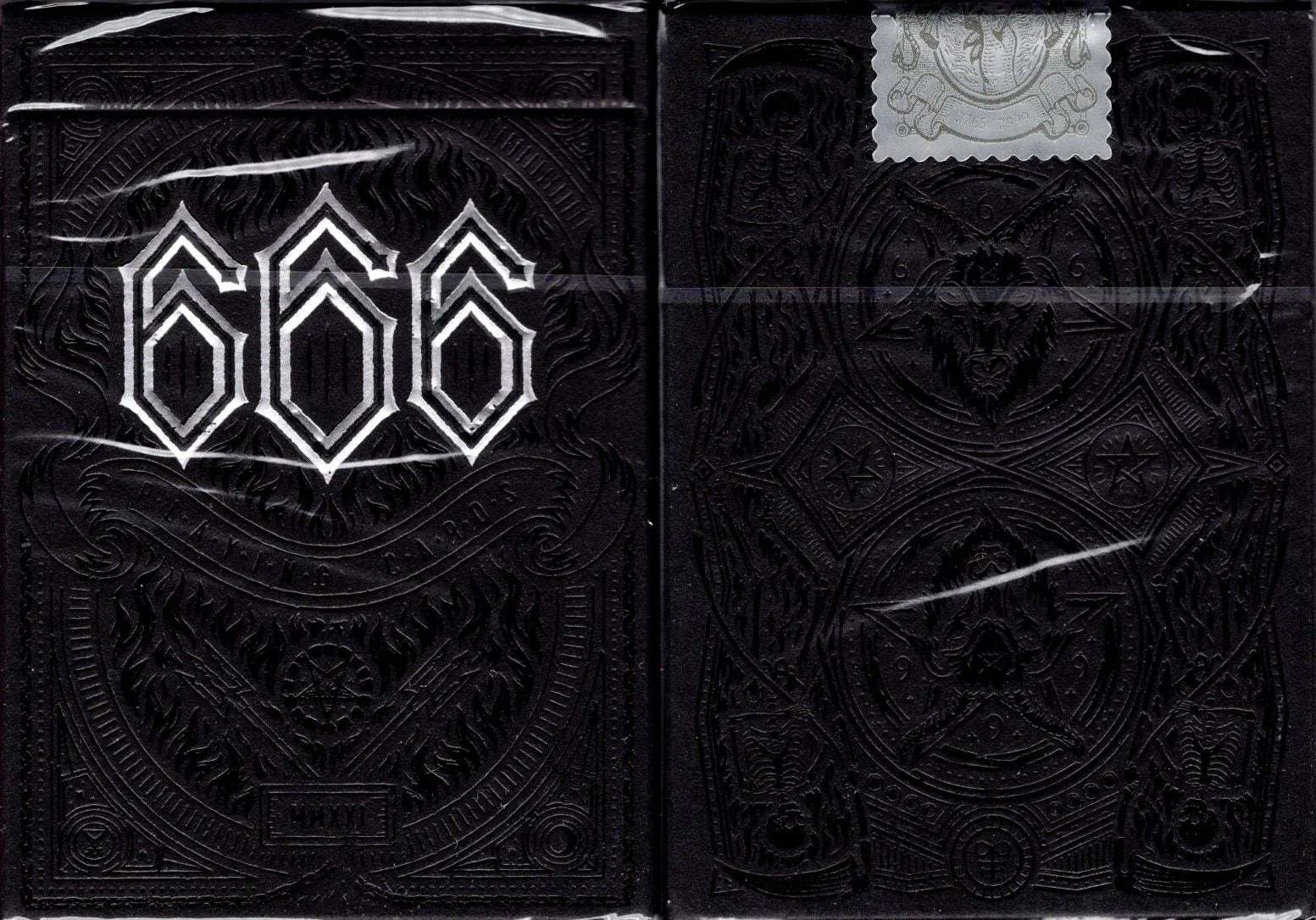 666 Skeletal Silver Playing Cards Cartamundi