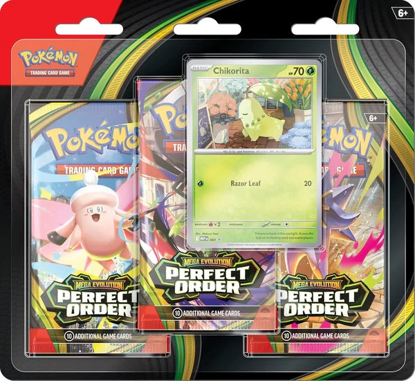 (Chikorita) - Perfect Order 3 Pack Blister - Pokemon TCG