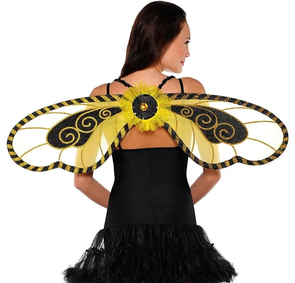 Amscan Bumblebee Wings Costume Accessory, 10 1/2" x 39", One Size