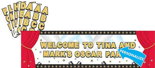 Amscan Hollywood Personalized Giant Sign Banner Kit, Pack of 1, Multicolor