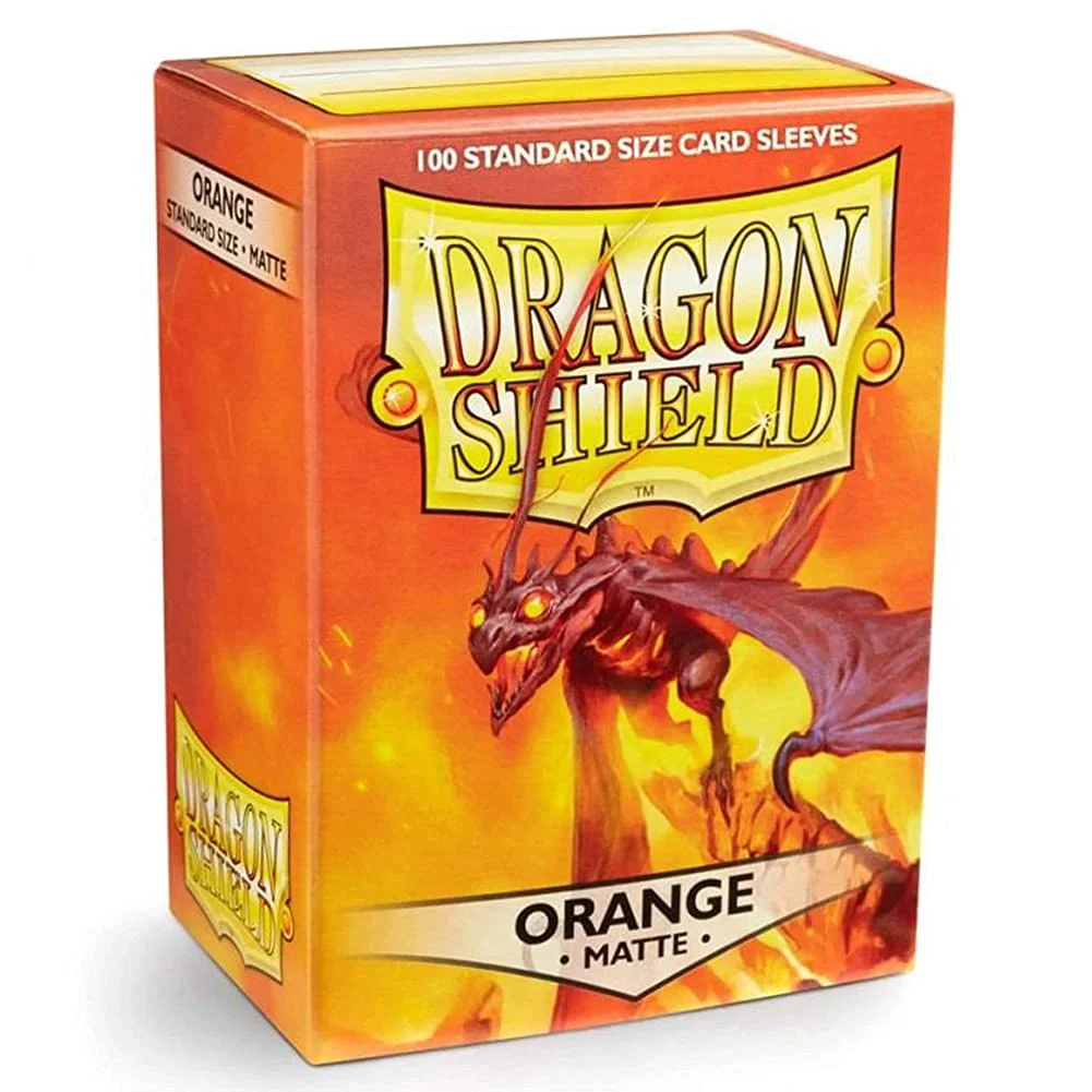 Arcane Tinmen Dragon Shield Standard Size Sleeves Matte Orange 100CT - Card Sleeves are Smooth & Tough