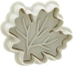 Ateco Fondant and Dough Embosser Baking Supply, 2" Leaf Plunger Cutter, White