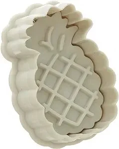 Ateco Pineapple Plunger Cutters, for Cutting Decorations & Direct Embossing, Spring-loaded Handle, Food Safe Plastic White 2 by 2-Inch