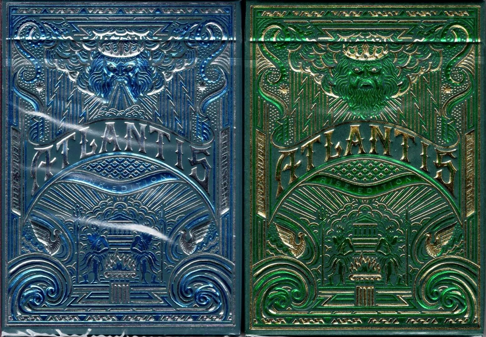 Atlantis Gilded Playing Cards 2 Deck Set USPCC