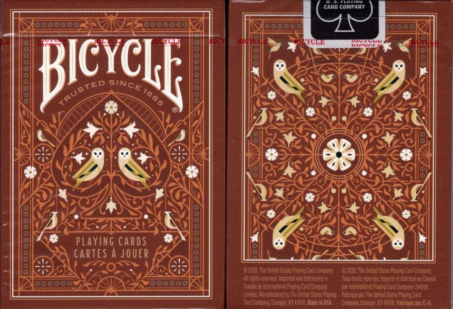 Aviary Orange Bicycle Playing Cards