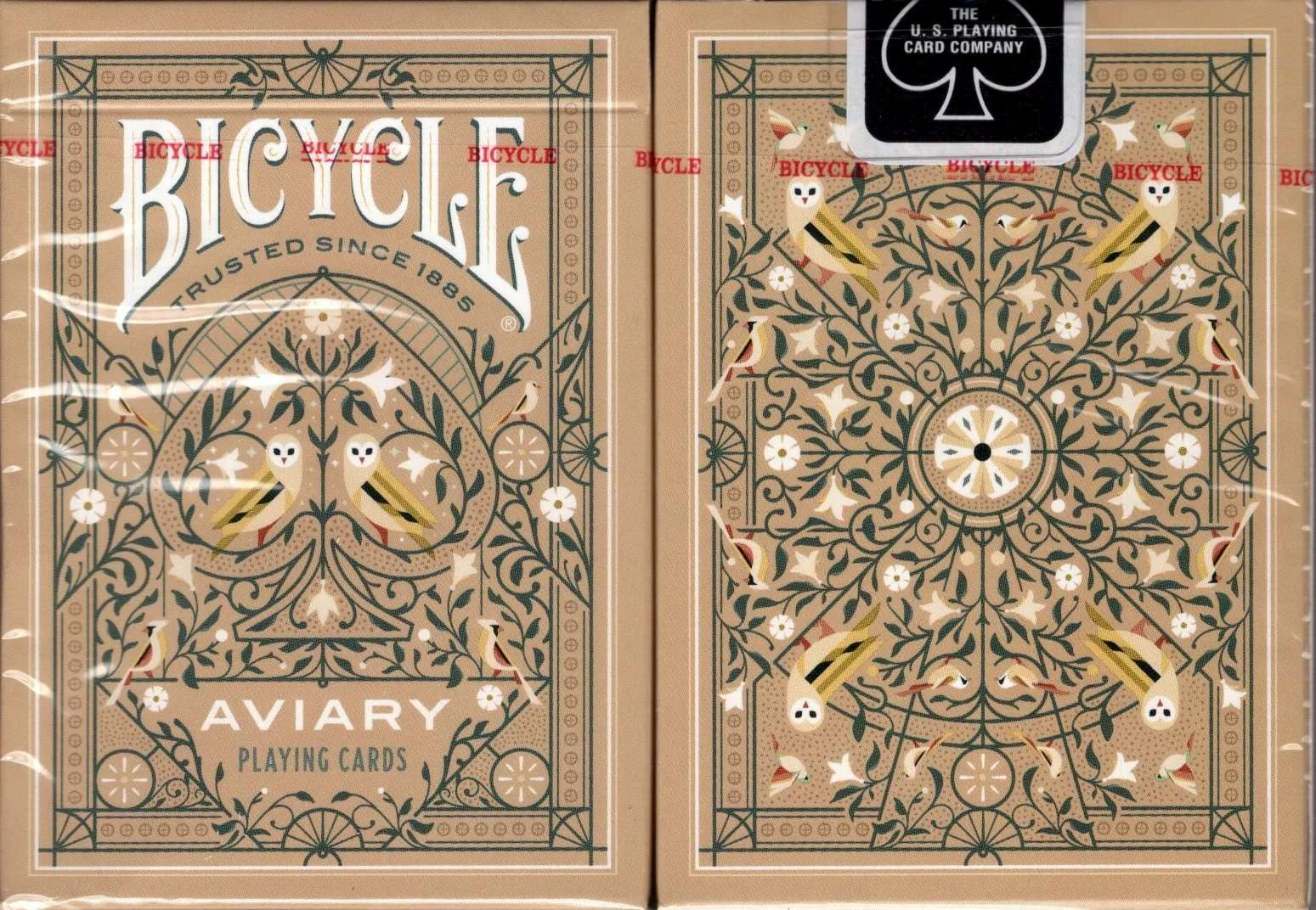 Aviary Tan Bicycle Playing Cards