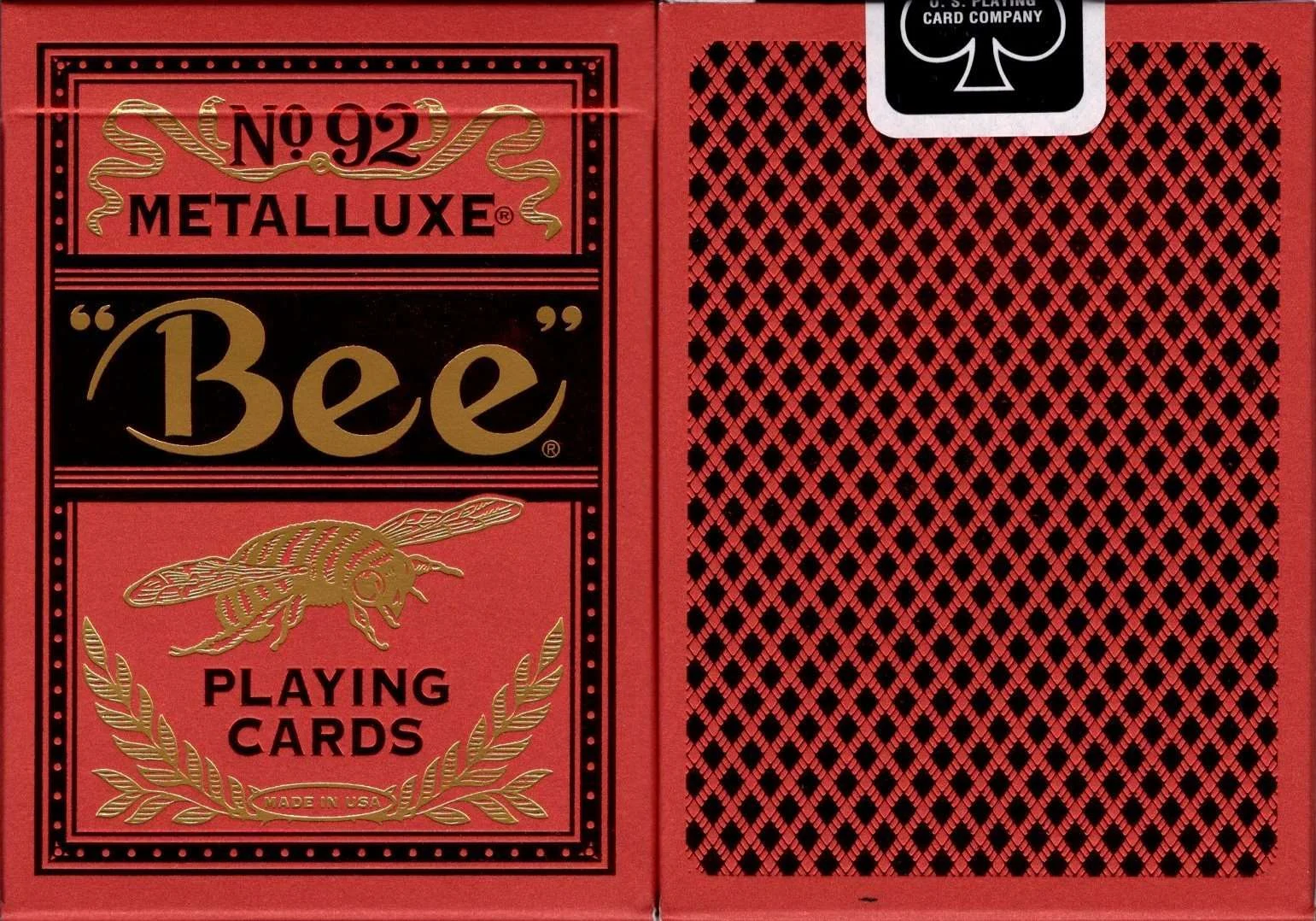 Bee MetalLuxe Red Playing Cards