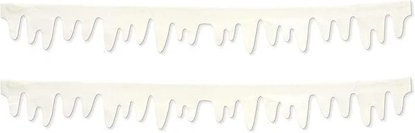 Beistle 2 Piece Fabric Icicle Winter Theme Christmas Party Decor, 48.5", White