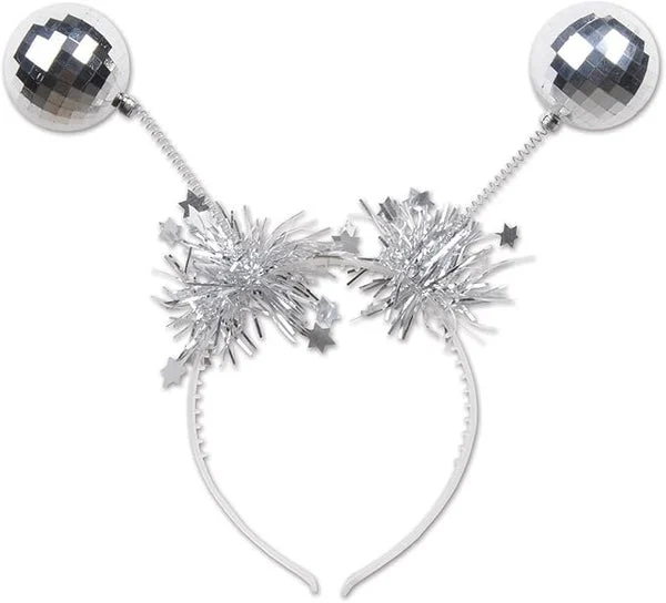 Beistle Disco Ball Head Bopper | Silver | 1 Pc.