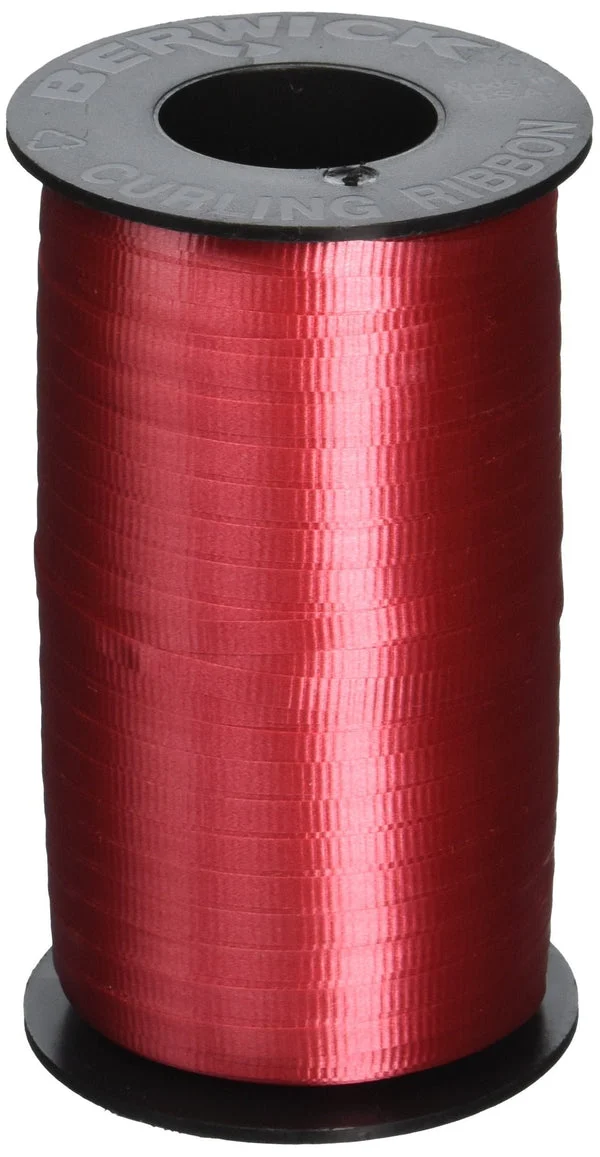 Berwick Crimped Curling Ribbon 3/16" Wide 500 Yds: Red Splendorette