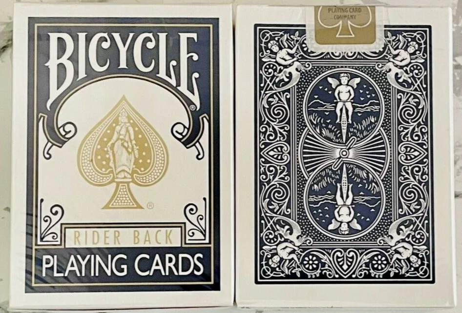 Bicycle Rider Back Blue with Gold Spade Playing Cards Rare Deck