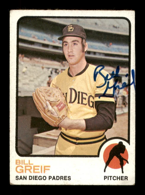 Bill Greif Autographed 1973 Topps Card #583 San Diego Padres SKU #188042